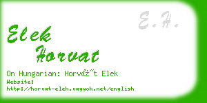 elek horvat business card